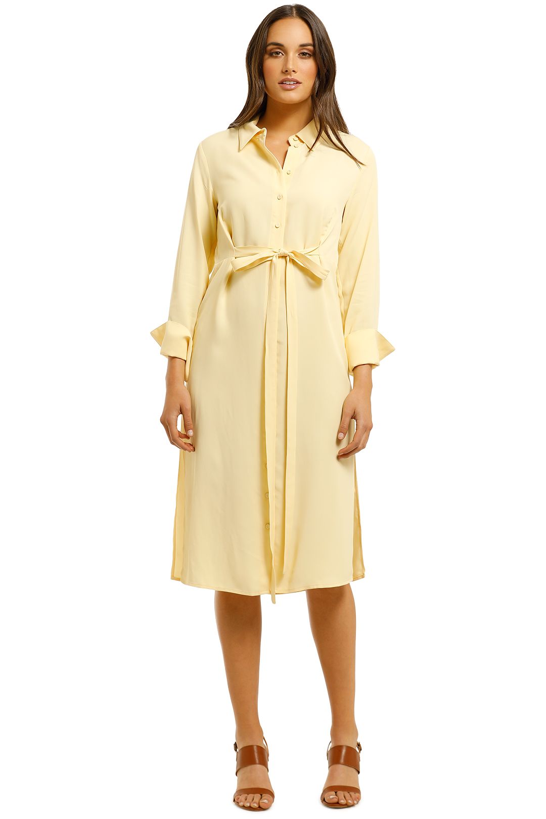 Belted Shirt Dress in Butter by Country ...